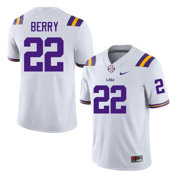 #22 Harlem Berry LSU Tigers Jersey,Louisiana State University Tigers Football Jersey-White #22 Harlem Berry LSU Tigers Jersey,Louisiana State University Tigers Football Jersey-White